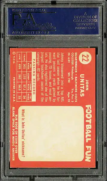 Top 15 Johnny Unitas Football Card List - Best & Most Valuable