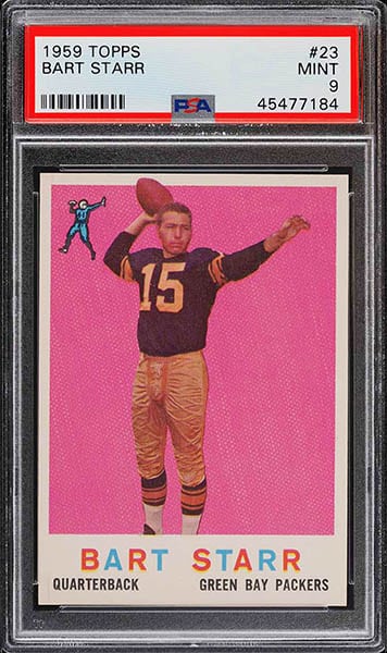1959 Topps Bart Starr football card graded PSA 9