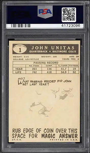 1957 Topps BVG 6.5 Johnny Unitas – GSC