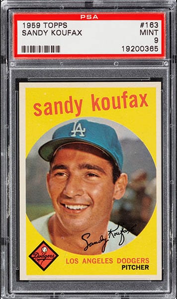 1959 Topps Sandy Koufax baseball card #163 graded PSA 9