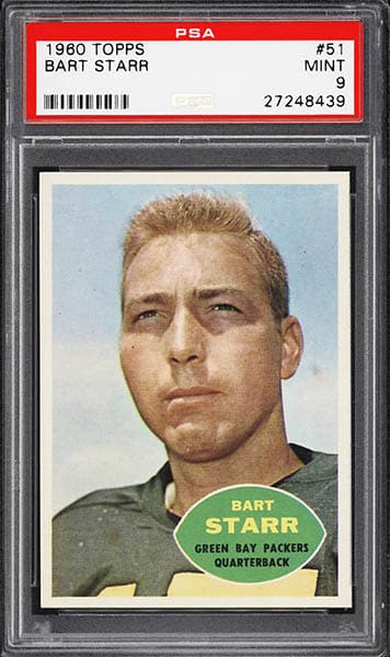 1960 Topps Bart Starr football card graded PSA 9
