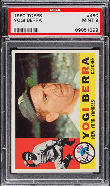 1960 Topps Yogi Berra Baseball Card #480 graded PSA 9