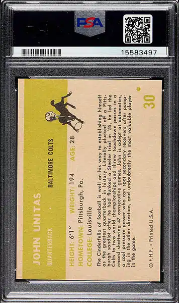 1958 Topps 22 Johnny John Unitas SGC 5.5 EX+ 15023 – BurlsSports