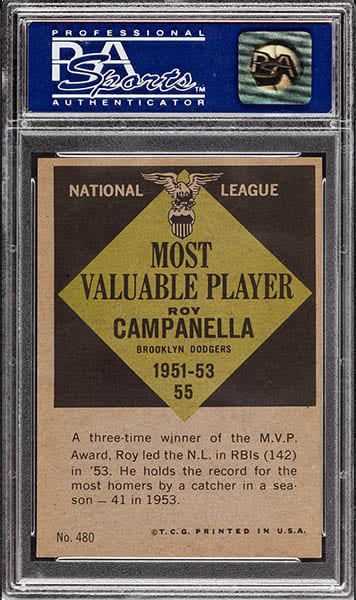 1961 TOPPS ROY CAMPANELLA CARD #480