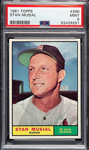 1961 Topps Stan Musial baseball card #290 graded PSA 9