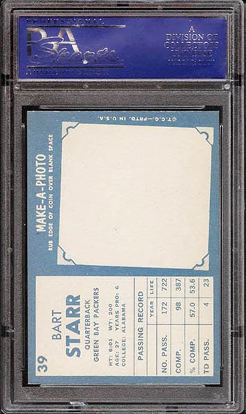 1961 Topps Bart Starr card #39
