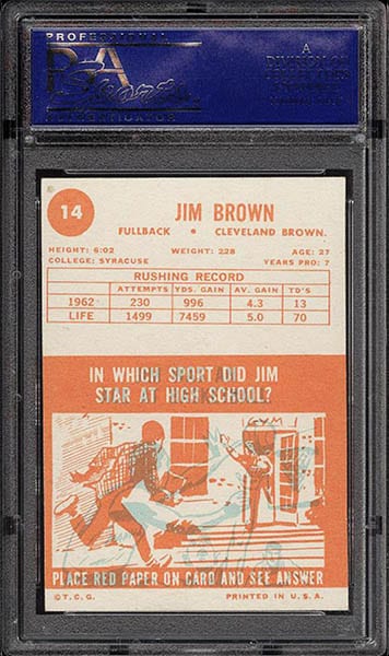 1963 Topps Jim Brown #14