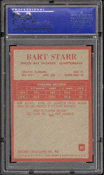 1965 Philadelphia Bart Starr card #81