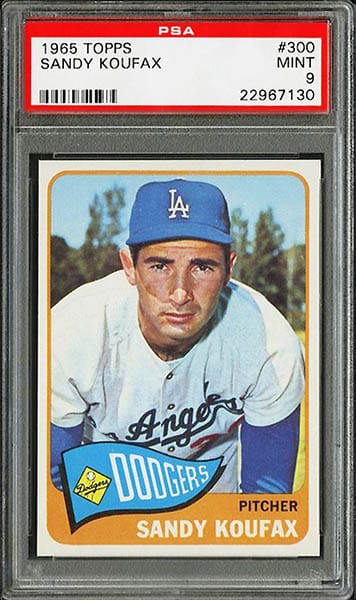 1965 Topps Sandy Koufax baseball card #300 graded PSA 9