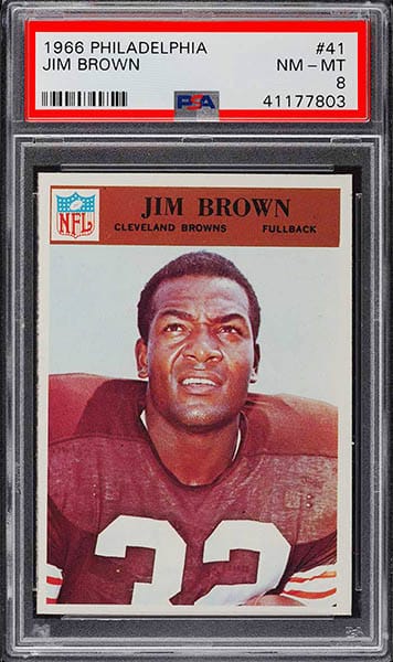 1966 PHILADELPHIA JIM BROWN football card graded PSA 8