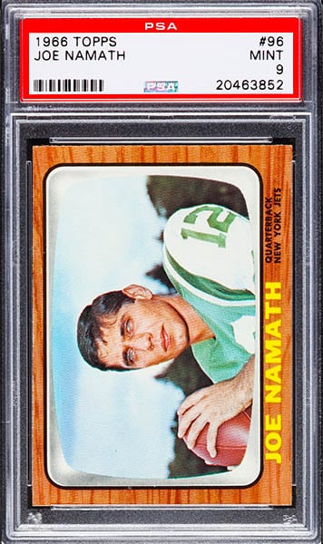 1966 Topps Joe Namath football card graded PSA 9