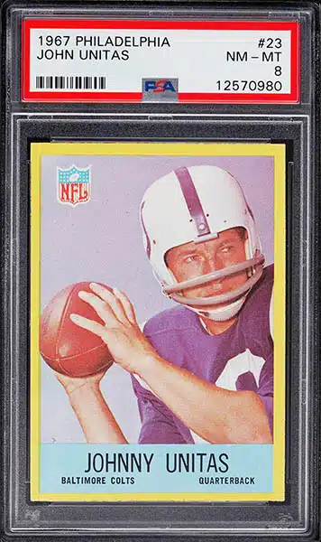 Johnny Unitas San Diego Chargers Autographed 2000 Topps Archives 1973  Reprint #455 PSA Authenticated 10 Card