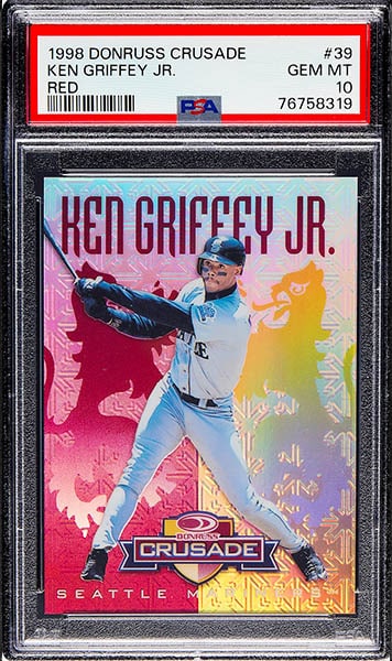 1998 Donruss Crusade Ken Griffey Jr. Red Insert #39 graded PSA 10