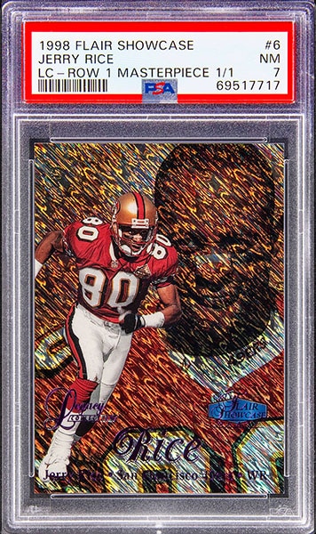 1998 Flair Showcase Legacy Collection Masterpiece 1 of 1 Jerry Rice #6 graded PSA 7