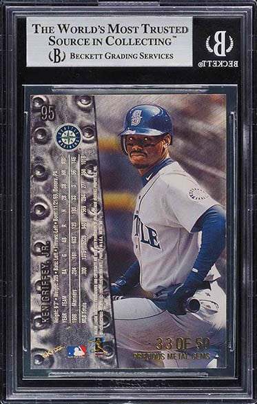 1999 Metal Universe Ken Griffey Jr. Precious Metal Games #95 graded BGS 8.5 back