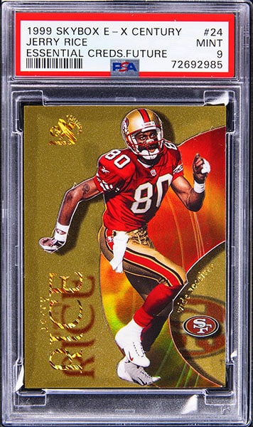 1999 Skybox E-X Century Jerry Rice Essential Credentials parallel football card #24 graded PSA 9