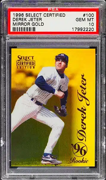 1996 Select Certified Derek Jeter Mirror Gold parallel baseball card #100 graded PSA 10