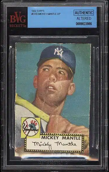 1952 Topps Mickey Mantle Trimmed Baseball Card Graded BGS Authentic Altered