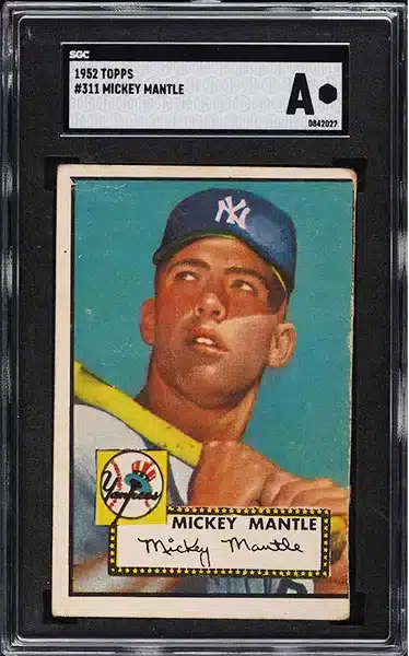 1952 Topps Mickey Mantle Trimmed Baseball Card graded SGC Authentic