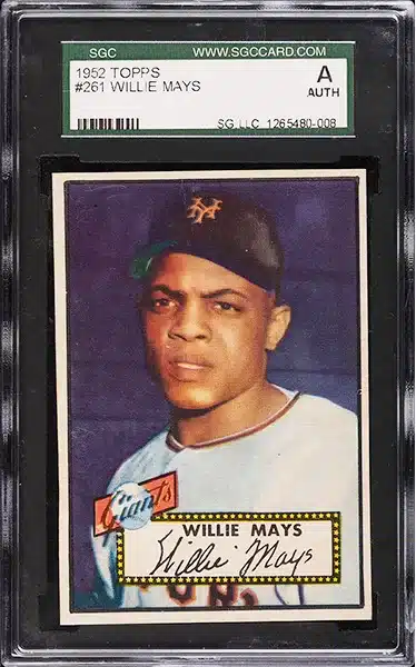 1952 Topps Willie Mays Trimmed Baseball Card graded SGC Authentic