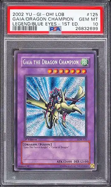 2002 Yu-Gi-Oh Legend of Blue Eyes 1st Ed Gaia the Dragon Champion LOB-125 PSA 10