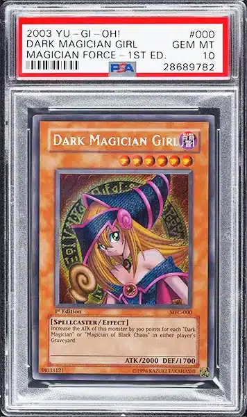 2003 Yu-Gi-Oh! Magician's Force 1st Edition Dark Magician Girl #MFC-000 PSA 10