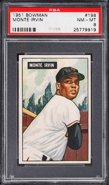 1951 Bowman Monte Irvin ROOKIE RC #198 PSA 8