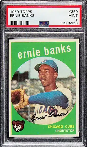 1959 Topps Ernie Banks baseball card #350 graded PSA 9 MINT