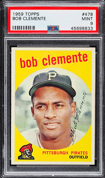 1959 Topps Roberto Clemente baseball card #478 graded PSA 9 MINT