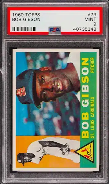 1960 Topps bob gibson baseball card graded psa 9