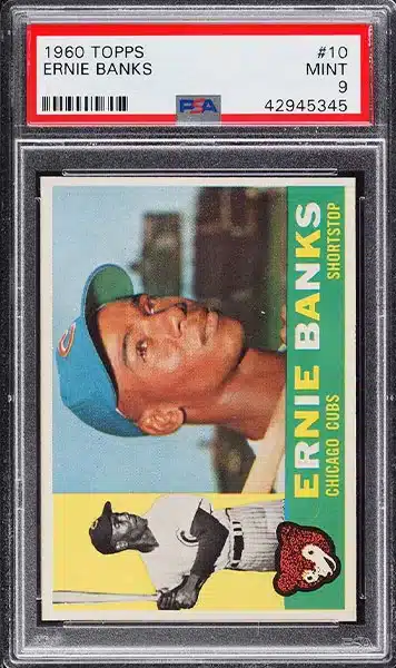 1960 Topps Ernie Banks baseball card #10 graded PSA 9 MINT