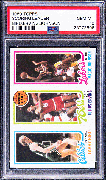 1980-81 Topps Scoring Leader Larry Bird/Magic Johnson Rookie Card - PSA GEM MT 10