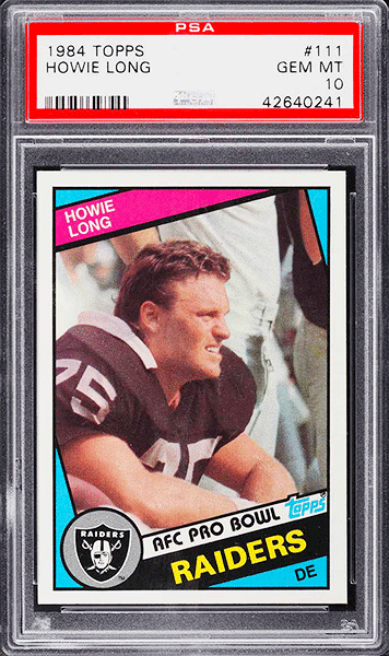 1984 Topps Football Howie Long ROOKIE RC #111 PSA 10