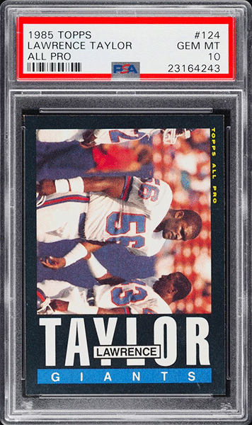 1985-Topps-Football-Lawrence-Taylor-ALL-PRO-football-card-#124-graded-PSA-10