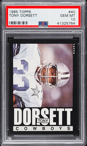 1985-Topps-Football-Tony-Dorsett-football-card-#40-graded-PSA-10