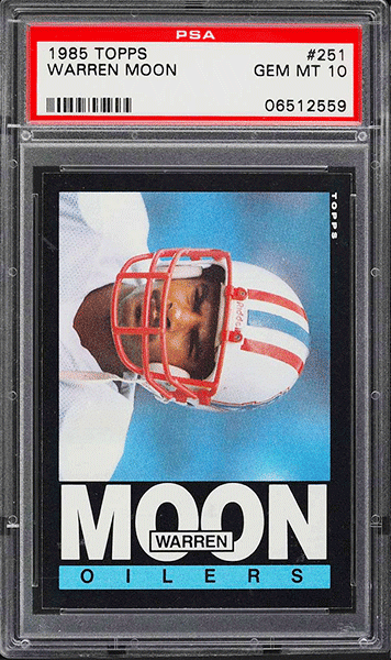1985-Topps-Football-Warren-Moon-ROOKIE-football-card-#251-graded-PSA-10