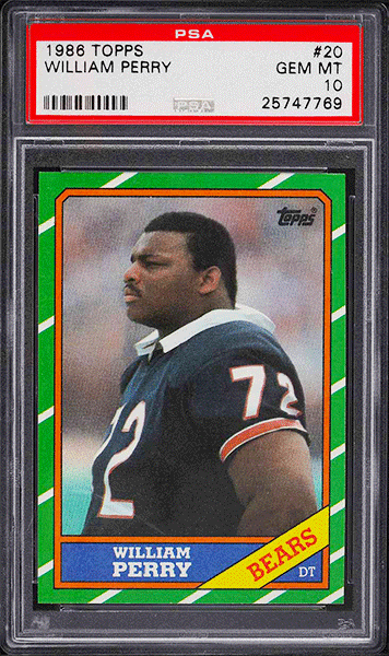 1986 Topps Football William Perry ROOKIE RC #20 PSA 10 GEM MINT