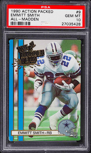 1990 Action Packed All-Madden Emmitt Smith ROOKIE RC #9 PSA 10 GEM MINT