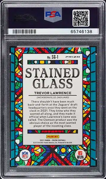2021 Panini Prizm Stained Glass Trevor Lawrence ROOKIE #SG-1 PSA 10 GEM MINT back side