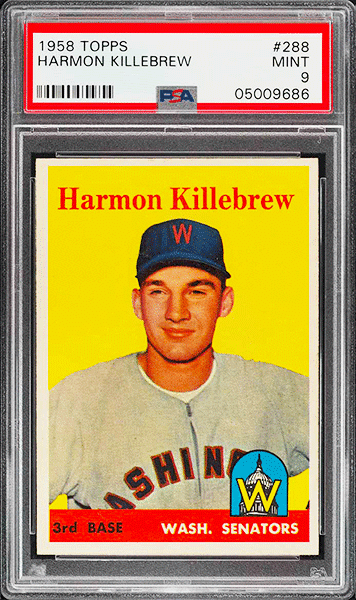 1958 Topps Harmon Killebrew #288 PSA 9