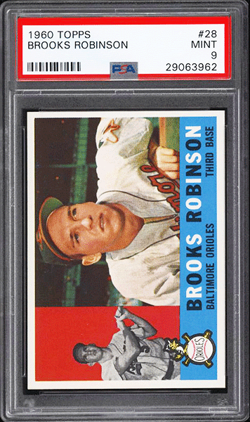 1960 Topps Brooks Robinson baseball card #28 graded PSA 9