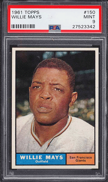 1961 Topps Willie Mays baseball card #150 graded PSA 9