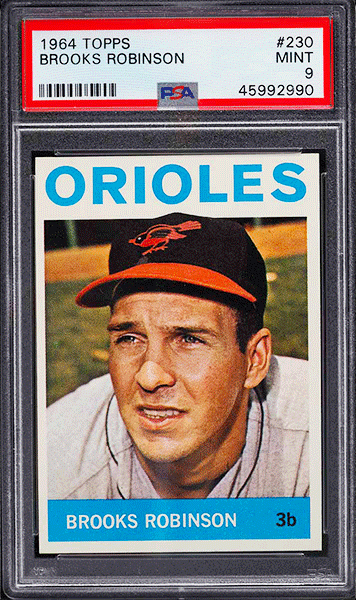 1964 Topps Brooks Robinson baseball card #230 graded PSA 9