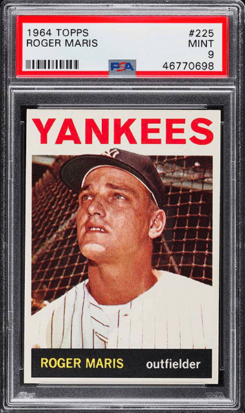 1964 Topps Roger Maris baseball card #225 graded PSA 9
