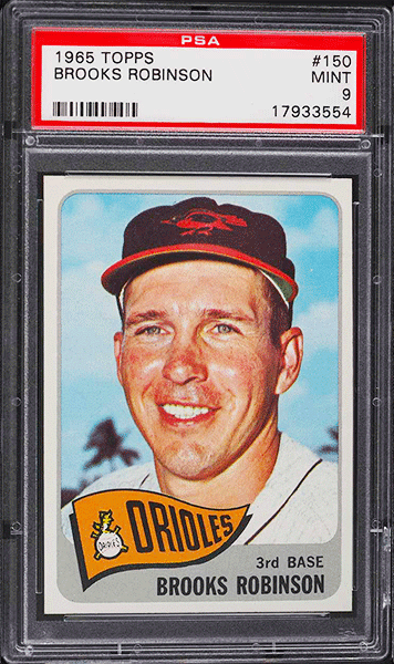 1965 Topps Brooks Robinson baseball card #150 graded PSA 9
