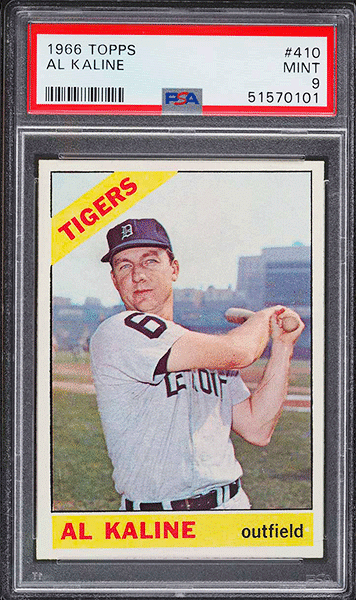 1966 Topps Al Kaline baseball card #410 graded PSA 9