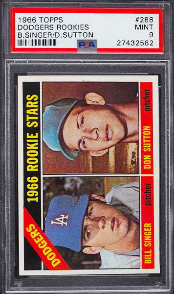 1966 Topps Don Sutton rookie baseball card #288 graded PSA 9