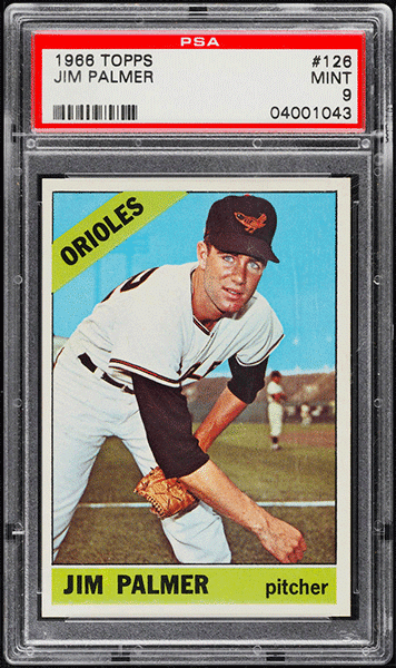 1966 Topps Jim Palmer ROOKIE baseball card #126 graded PSA 9