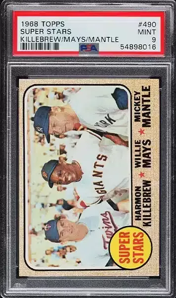 1968 Topps Mickey Mantle Willie Mays Harmon Killebrew SUPER STARS #490