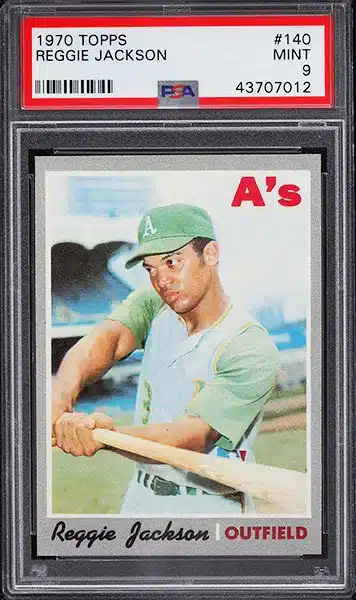 1970 Topps Reggie Jackson baseball card #140 graded PSA 9